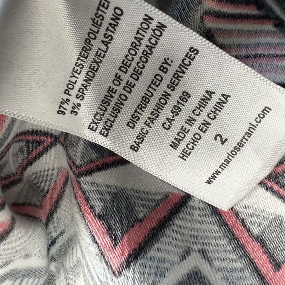 MARIO SERRANI Italy Geometric Multicolor Zip Sleeveless Sheath Dress Size 2 - Picture 5 of 5